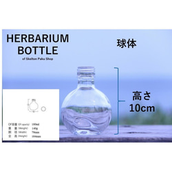 ハーバリウム ボトル 瓶【球体】ガラス瓶 キャップ付　1本 透明瓶 ー インスタ SNS 2枚目の画像