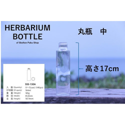 ハーバリウム ボトル 瓶【丸瓶　中 sss-150】ガラス瓶 キャップ付　1本　 透明瓶  インスタ 2枚目の画像
