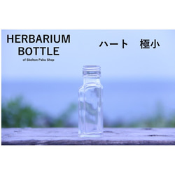 ハーバリウム　瓶　ボトル【ハート極小 ssハート50】ガラス瓶　キャップ付　1本　透明瓶インスタ　 1枚目の画像