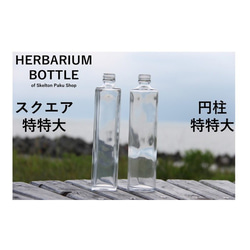 ハーバリウム ボトル 瓶【スクエア】【円柱】特特大　５００cc キャップ付　sse-sss500 1本　透明瓶 1枚目の画像