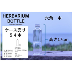【送料無料】キャップ付き　ケース売り　54本入り　ハーバリウム　瓶　ボトル 【六角　中 SSF-150】キャップ付 2枚目の画像