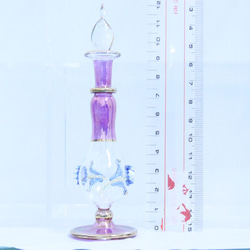 エジプトガラス　デコラ　ピンク系　１本　送料無料　ミニボトル　香水瓶　クレオパトラボトル　 2枚目の画像