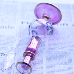 エジプトガラス　デコラ　ピンク系　１本　送料無料　ミニボトル　香水瓶　クレオパトラボトル　 3枚目の画像