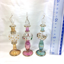３本セット　デコラ　クレオパトラボトル　エジプトガラス　送料無料　ミニボトル　香水瓶　パフュームボトル 2枚目の画像