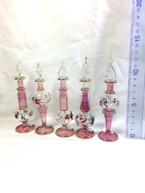 お好みをお選びください。ピンクの エジプトガラス　送料無料　ミニボトル　香水瓶　パフュームボトル 3枚目の画像
