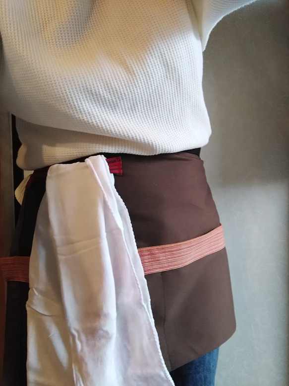 母の日にも！会津木綿×帆布のカーペンターズエプロン 3枚目の画像