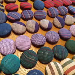 会津木綿のくるみボタン（27ミリ）ランダム10個セット その他