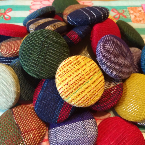 会津木綿のくるみボタン（27ミリ）ランダム10個セット その他