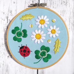 てんとう虫クローバー刺繍鼻緒正絹日本製