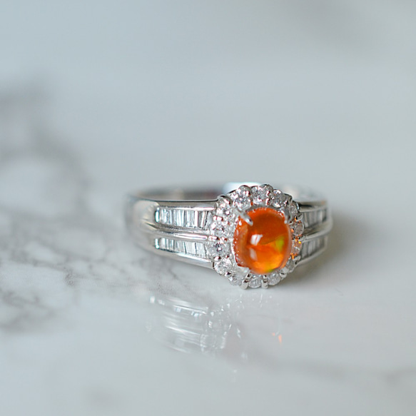 鑑別書付き ブラックオパール ダイヤ プラチナ リングとネックレス