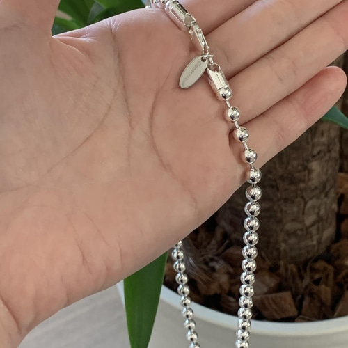 トレンド！＞Silver925 ボールチェーンネックレス 5mm 40cmシルバー