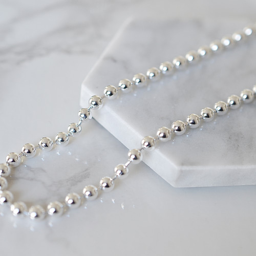 トレンド！＞Silver925 ボールチェーンネックレス 5mm 40cm