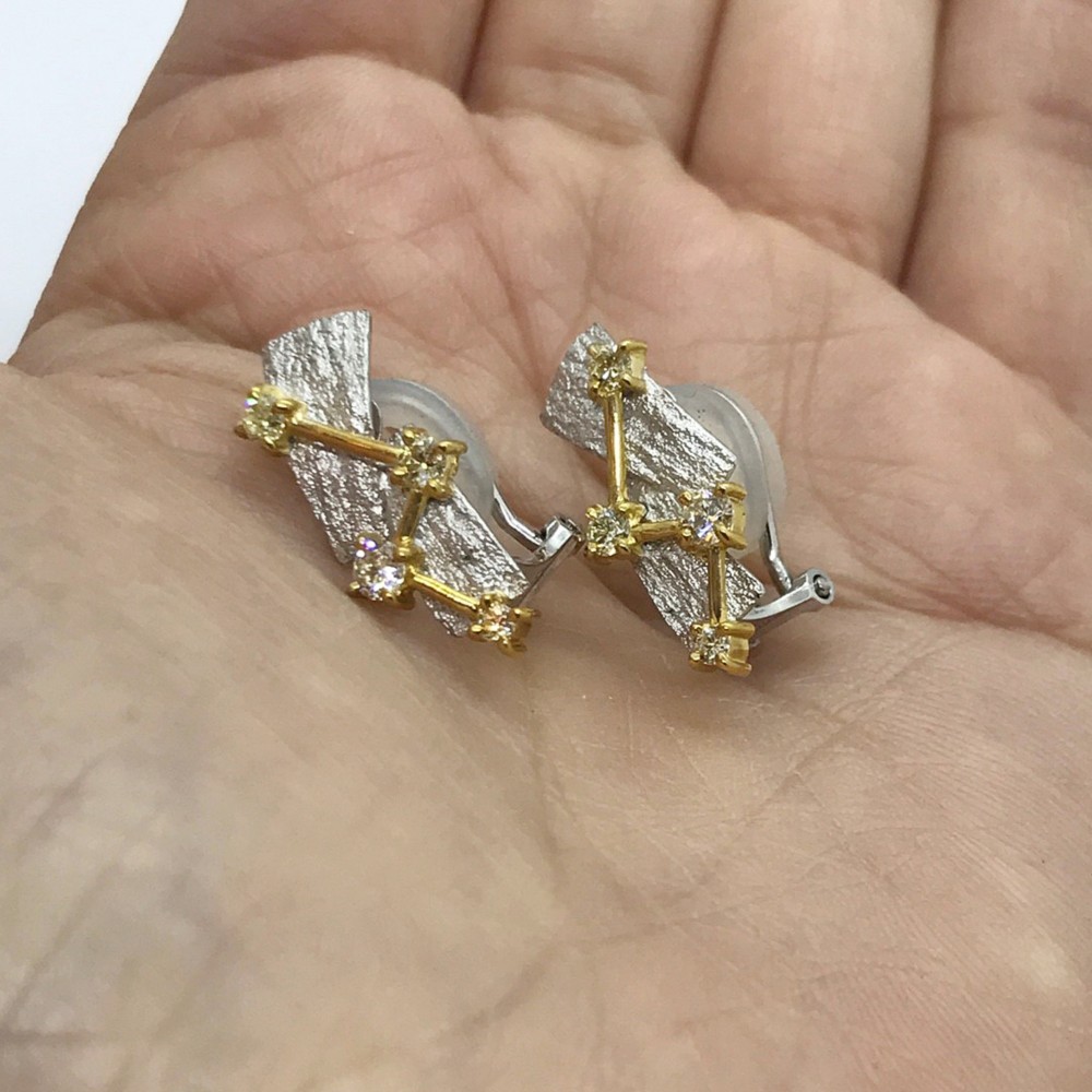 【卸価格SALE1点限定】1点物プラチナ＆K１８ダイヤモンド テクスチャピアス