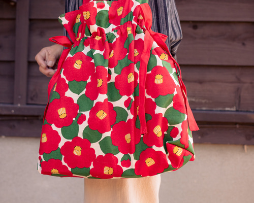 更紗柄 ハンドメイド 巾着 バッグ【新品・未使用】 0_c4457e3fbc204c1b74c766fb30c4