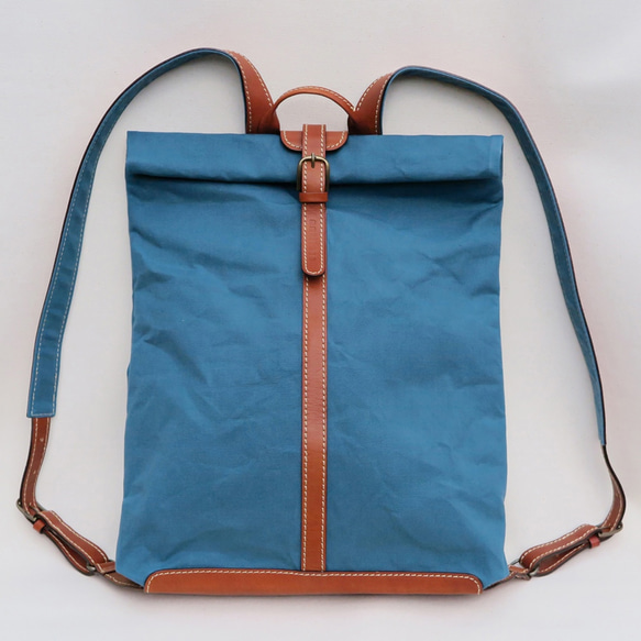 Paraffin canvas backpack　BLUE 2枚目の画像