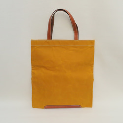 受注生産　Paraffin canvas flatbag　MUSTARD 3枚目の画像