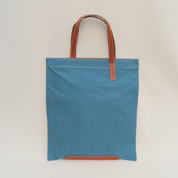 受注生産　Paraffin canvas flatbag　BLUE 2枚目の画像