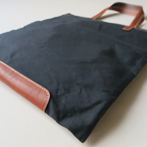 Paraffin canvas flatbag　BLACK 5枚目の画像