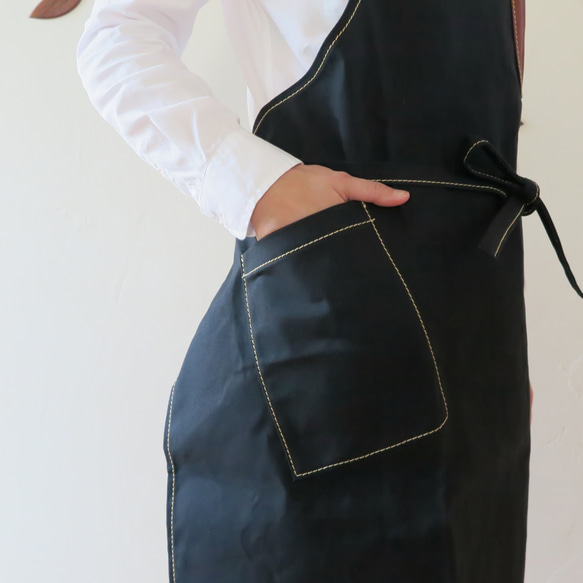 Paraffin canvas apron BLACK 4枚目の画像