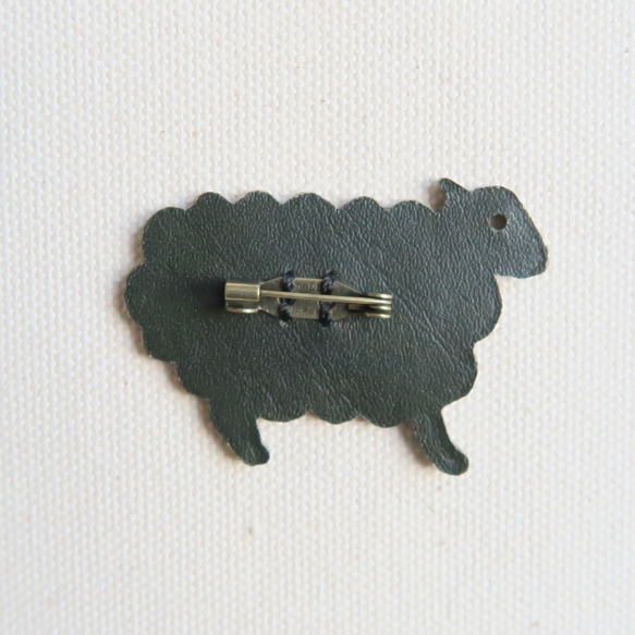 Leather brooch sheep D.GREEN 第2張的照片