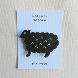 Leather brooch sheep D.GREEN 第4張的照片