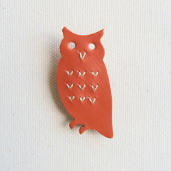 Leather brooch owl R.BROWN 第1張的照片