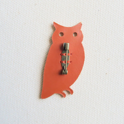 Leather brooch owl R.BROWN 第2張的照片