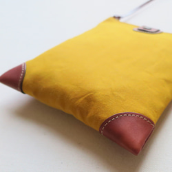 Paraffin canvas middle pochette MUSTARD 6枚目の画像