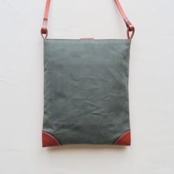 Paraffin canvas middle pochette KHAKI 5枚目の画像