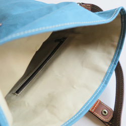 Paraffin canvas messenger bag BLUE 6枚目の画像