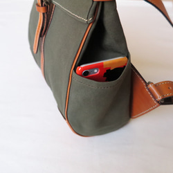 受注生産　Paraffin canvas back pack「Escargot」mini  OLIVE 10枚目の画像