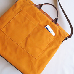 Paraffin canvas messenger bag ORANGE 9枚目の画像