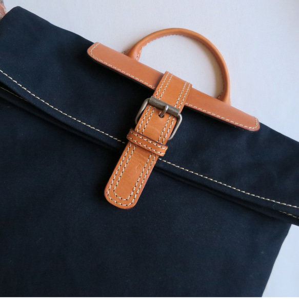 受注生産　Paraffin canvas messenger bag BLACK 5枚目の画像