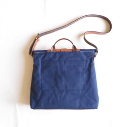 受注生産　Paraffin canvas messenger bag NAVY 3枚目の画像