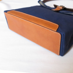 受注生産　Paraffin canvas messenger bag NAVY 4枚目の画像