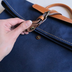 受注生産　Paraffin canvas messenger bag NAVY 6枚目の画像