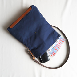 受注生産　Paraffin canvas messenger bag NAVY 10枚目の画像