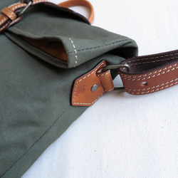 受注生産　Paraffin canvas messenger bag OLIVE 7枚目の画像