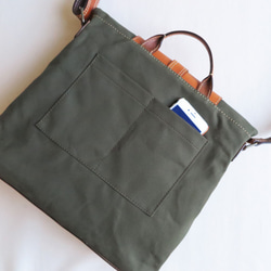 受注生産　Paraffin canvas messenger bag OLIVE 9枚目の画像