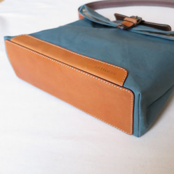 受注生産　Paraffin canvas messenger bag BLUE 4枚目の画像