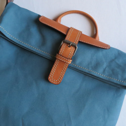 受注生産　Paraffin canvas messenger bag BLUE 5枚目の画像