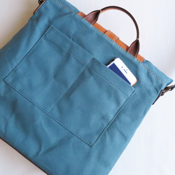 受注生産　Paraffin canvas messenger bag BLUE 9枚目の画像
