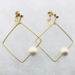 sikaku pearl earring [VE-002k] 1枚目の画像