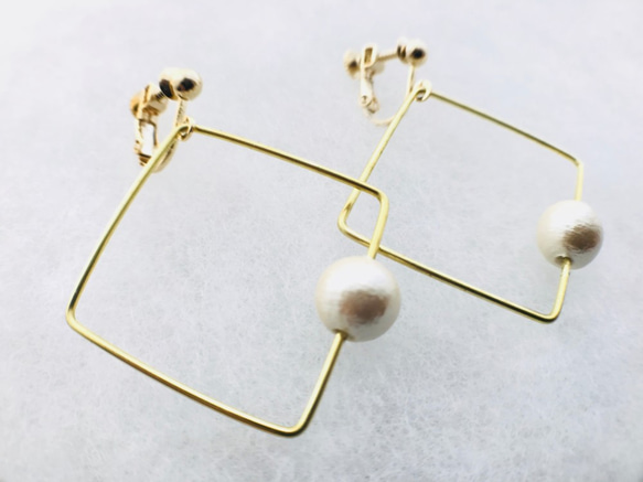 sikaku pearl earring [VE-002k] 3枚目の画像