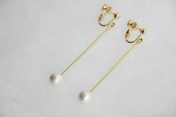 pearl earring long [VE-003w] 3枚目の画像