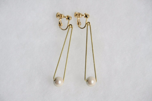 sankaku pearl earring [VE-004k] 第1張的照片