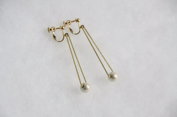 sankaku pearl earring [VE-004k] 第2張的照片