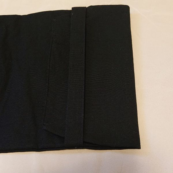 黒    A5判ブックカバーと布しおりのセット 4枚目の画像