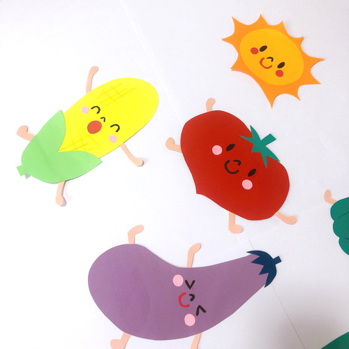 壁面飾り 夏、食育壁面 元気な野菜たち 型紙 jimny M 通販 10003153