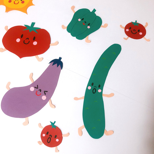 壁面飾り 夏、食育壁面 元気な野菜たち 型紙 jimny M 通販 10003153